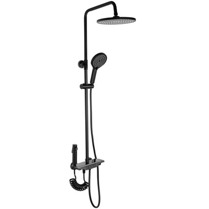 Rea SAVIO LED sprchový set s termostatickou batériou, čierny REA-P8410