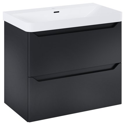 Elita HELO kúpeľňová skrinka s umývadlom 78,5 x 44,2 cm, čierna matná RE010800207160