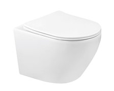 Novoterm Kasos WC misa závesná RimFree 48,5 x 37 cm  s voľne padajúcim sedátkom