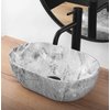 Rea AMELIA MINI STONE MATT keramické umývadlo na dosku 38 x 26 x 12 cm REA-U9109