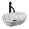 Rea AMELIA MINI STONE MATT keramické umývadlo na dosku 38 x 26 x 12 cm REA-U9109
