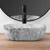Rea AMELIA MINI STONE MATT keramické umývadlo na dosku 38 x 26 x 12 cm REA-U9109