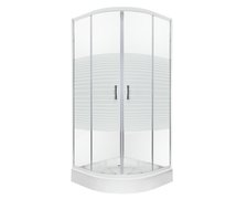 Kerra Madera STR štvrť-kruhový sprchový kút s vaničkou 80 x 80 x 206 cm