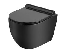 Uptrend CANEO Matt Black WC misa závesná Rimless 48,5 x 35,5 x 34,5 cm so sedátkom TR2196D-U18