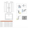 Radaway IDEA 6 BRUSHED GUNMETAL DWJ sprchové dvere 140 x 205 cm, sklo číre 387018-92-01L