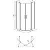 Cersanit MODUO štvrťkruhový sprchový kút  90 x 90 x 195 cm, profil chróm S162-010