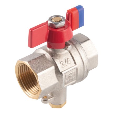 GUĽOVÝ PLNOPRIETOKOVÝ KOHÚT S ČIDLOM MOTÝLIK MM 3/4"