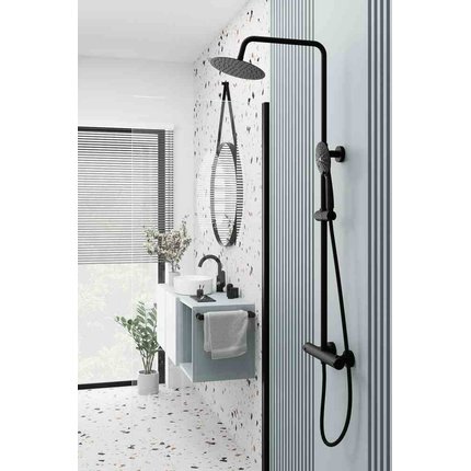 Kuchinox BORO sprchový set s termostatickou batériou, čierny PKB_70TD