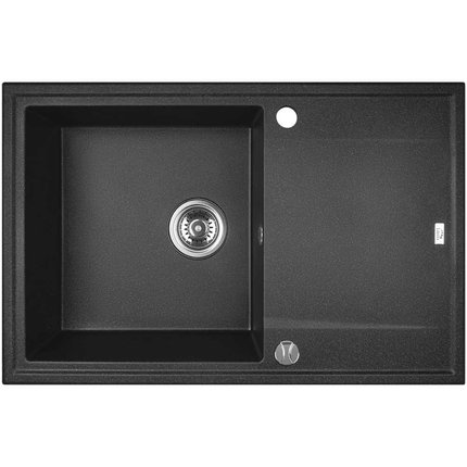 Laveo MEGALO granitový drez 78 x 50 cm, čierny SBE_711T