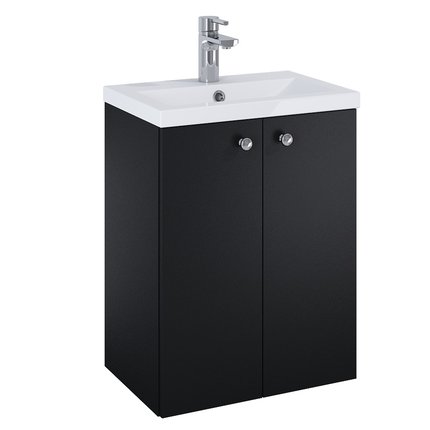 Elita SET KIDO skrinka pod umývadlo 50 cm 2D čierna matná, s umývadlom 168096/2x168412