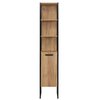 Comad Brooklin 800 FSC vysoká skrinka 185 x 35 cm zlatý kraft dub/čierna matná