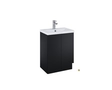 SET KIDO skrinka pod umývadlo 50 cm 2D čierna matná, s umývadlom 168096/2x168291