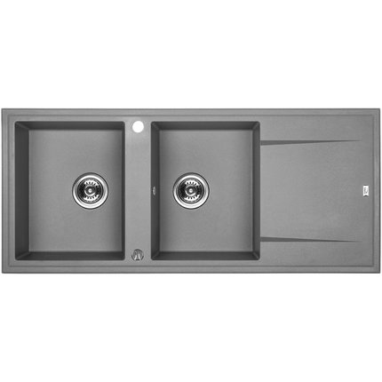 Laveo MEGALO granitový drez 116 x 50 cm, sivý SBE_521T