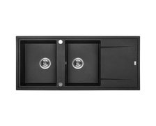 Laveo MEGALO granitový drez 116 x 50 cm, čierny SBE_721T