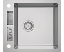 Deante MAGNETIC nerezový kuchynský drez 1-komorový 56 x 50 cm, brúsená oceľ ZRM_0103