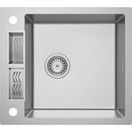 Deante MAGNETIC nerezový kuchynský drez 1-komorový 56 x 50 cm, brúsená oceľ ZRM_0103