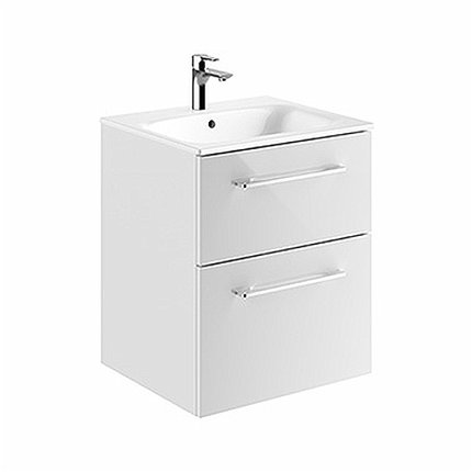 Kolo Geberit Nova Pro Premium SET skrinka s dvoma zásuvkami a umývadlom 55 cm, biela lesklá