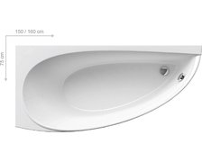 Ravak AVOCADO WHITE akrylátová vaňa 160 x 75 cm CQ01000000