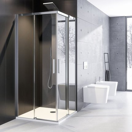 Aquatek ZEUS A4 štvorcový sprchový kút 90 x 90 x 195 cm, sklo číre, profil chróm