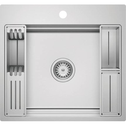 Deante MAGNETIC nerezový kuchynský drez 1-komorový 56 x 52 cm, brúsená oceľ ZRM_010A
