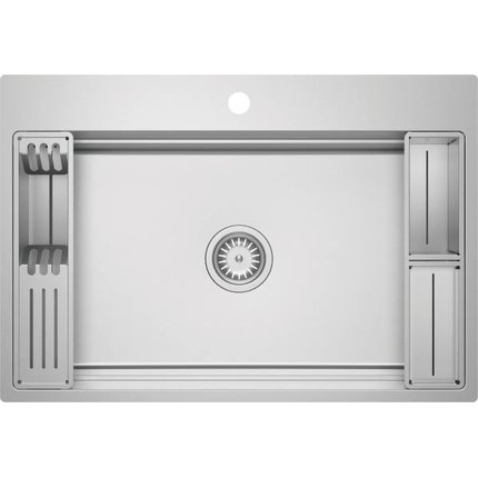 Deante MAGNETIC nerezový kuchynský drez 1-komorový 76 x 52 cm, brúsená oceľ ZRM_010B