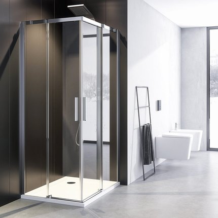 Aquatek ZEUS R14 obdĺžnikový sprchový kút 100 x 80 x 195 cm, sklo číre, profil chróm