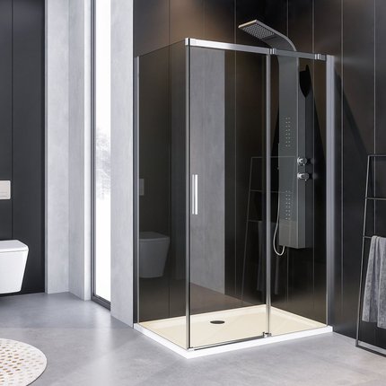 Aquatek ZEUS R23 obdĺžnikový sprchový kút 120 x 80 x 195 cm, sklo číre, profil chróm