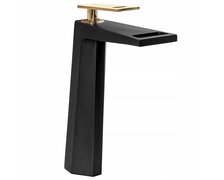 Rea GIO Black / Gold vysoká umývadlová vodovodná batéria B8036