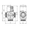 AFRISO Termostatický zmiešavací ventil ATM 763 DN20 1" 35-60°C KVS 3.2, vonkajší závit, 12576310