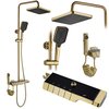 Rea ATLAS GOLD BRUSH sprchový kút 80 x 100 x 200 cm, sklo číre, ľavý K4672 + K4337