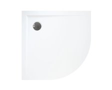 Polimat PERRITO štvrť-kruhová sprchová vanička minerálny kompozit 90 x 90 x 2,5 cm, biela 00537