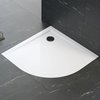 Polimat PERRITO štvrť-kruhová sprchová vanička minerálny kompozit 90 x 90 x 2,5 cm, biela 00537