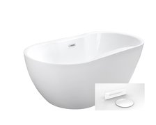BESCO NAVIA voľne stojaca akrylátová vaňa s prepadom 150 x 80 cm, biela #WAS-150-NBI