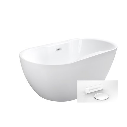 BESCO NAVIA voľne stojaca akrylátová vaňa s prepadom 150 x 80 cm, biela #WAS-150-NBI