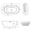 BESCO NAVIA voľne stojaca akrylátová vaňa s prepadom 150 x 80 cm, #WAS-150-NCZ