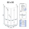 Rea FOLD N2 sprchový kút 80 x 80 x 190 cm, sklo číre K9990