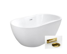 BESCO NAVIA voľne stojaca akrylátová vaňa s prepadom 150 x 80 cm, biela #WAS-150-NZL