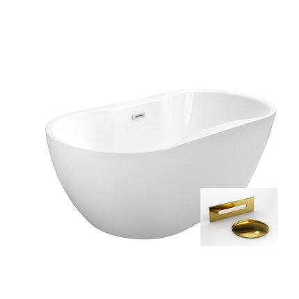 BESCO NAVIA voľne stojaca akrylátová vaňa s prepadom 150 x 80 cm, biela #WAS-150-NZL