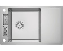 Deante MAGNETIC nerezový kuchynský drez s odkvapkávačom 82 x 50 cm, brúsená oceľ ZRM_0113