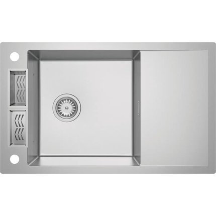 Deante MAGNETIC nerezový kuchynský drez s odkvapkávačom 82 x 50 cm, brúsená oceľ ZRM_0113