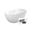 BESCO NAVIA voľne stojaca akrylátová vaňa s prepadom 150 x 80 cm, biela #WAS-150-NGR