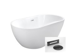 BESCO NAVIA voľne stojaca akrylátová vaňa s prepadom 150 x 80 cm, biela #WAS-150-NGR