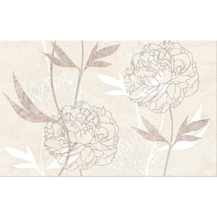 Cersanit FERRATA BEIGE INSERTO FLOWER dekoračný obklad 25 x 40 cm WD953-006