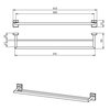 NOVASERVIS METALIA 12 dvojitý držiak uterákov 650 mm chróm 0225,0