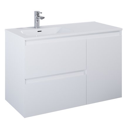 Elita SPLIT skrinka pod umývadlo 100 cm 2S + kôš, biela lesklá 169089