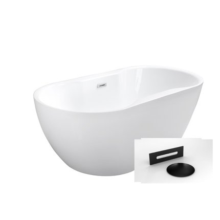 BESCO NAVIA voľne stojaca akrylátová vaňa s prepadom 160 x 80 cm, biela #WAS-160-N