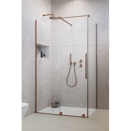 Radaway FURO BRUSHED COPPER KDJ obdĺžnikový sprchový kút 110 x 80 x 200 cm 10104572-93-01R+10110530-01-01+10113080-01-01