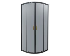 Novoterm Tiara Gold štvrťkruhový sprchový kút 89 x 89 x 190 cm, sklo grafit