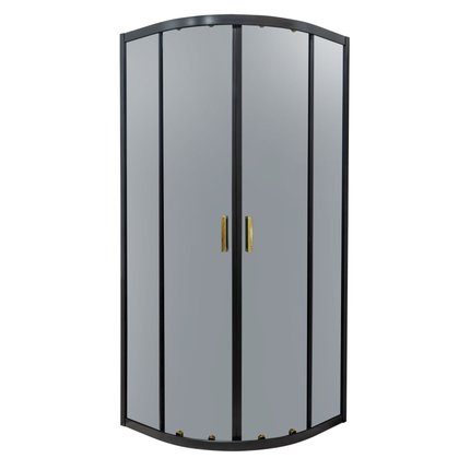 Novoterm Tiara Gold štvrťkruhový sprchový kút 79 x 79 x 190 cm, sklo grafit