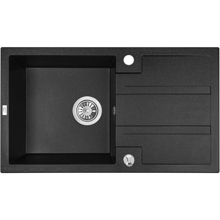 Laveo BARBADOS granitový drez 77 x 44 cm, čierny SBB_711T